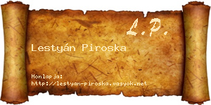 Lestyán Piroska névjegykártya